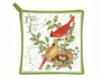 Holly and Ivy Potholder