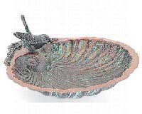 Bowl Bird Bath â€“ Scallop Shell â€“ Verdigris Finish