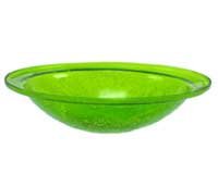 Bowl Bird Bath â€“ Fern Green â€“ Crackle Glass