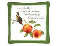 Bird with Peaches Single Mug Mat 5 x 5