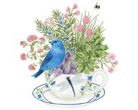 Blue Bunting Single Flour Sack