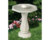 Pedestal Bird Bath â€“ Water Rippling â€“ Octagonal Shaped