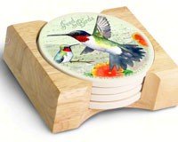Hummingbird Postcard Coasters (set of 4)