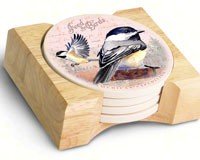Chickadee Postcard Coasters (set of 4)