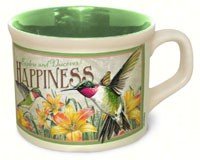 Hummingbird Stoneware Soup Mug