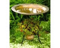 Stake Bird Bath â€“ Copper Plated Steel â€“  Bath And Stand