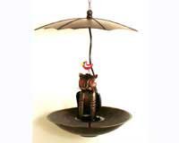 Copper Cat w/Cardinal Feeder