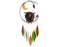 Spiky Owl w/Moon Wind Chime