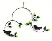 Forest Birds Metal and Glass Mobile