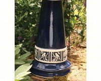 Pedestal Bird Bath â€“ Cobalt Blue Glaze -  PEDESTAL ONLY