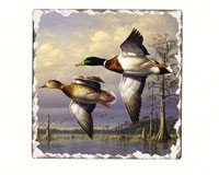 Ducks Single Tumbled Tile Coaster