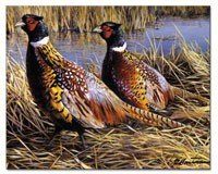 Game Birds Glass Cutting Board 12x15