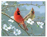 Beautiful Songbirds Glass Cutting Board 12x15