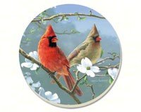 Beautiful Songbirds Cardinals Coasters Set of 4