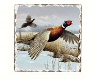 Game Birds Pheasants Tumbled Tile Coasters Set of 4