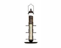 Bird Feeder Thermometer 24 inch with Tray Bronze Patina