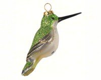Female Ruby-Throated Hummingbird Ornament