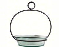 Hanging Cuban Bowl Bird Bath â€“ Clear Colored â€“ Recycled