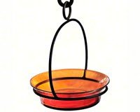 Hanging Cuban Bowl Bird Bath â€“ Orange Colored â€“ Recycled