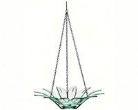 12 Inch Hanging Daisy Bird Bath â€“ Clear Colored -Recycled