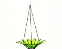 12 Inch Hanging Daisy Bird Bath â€“ Lime Colored â€“ Recycled