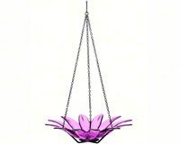 12 Inch Hanging Daisy Bird Bath â€“ Fuchsia Colored â€“ Recycled