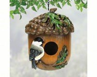 Chickadee Acorn Resin Birdhouse