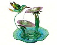 Hummingbird Metal & Glass Fountain