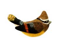 Cedar Waxwing Woolie Ornament