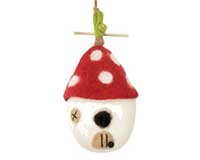 Mushroom Worm Felt Birdhouse