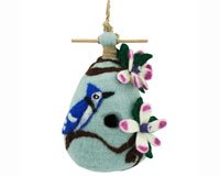 Chinaberry Blue Jay Felt Birdhouse