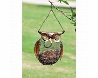 Owl, Metal and Glass Bird Feeder