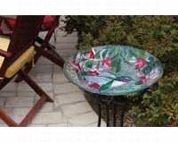 Bowl Bird Bath â€“ Hummingbird Beauty  â€“ Hand Crafted Glass