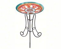 Stake Bird Bath â€“ Cos-ta Catalonia  â€“ Blue Orange And Red Color