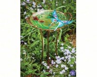 Stake Bird Bath â€“ Sculpted Butterfly â€“  Copper Color