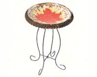 Stake Bird Bath â€“ Beveled Edge â€“ Orange Color