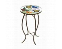 Stake Bird Bath â€“ Butterflies â€“  White Background Color