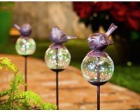Nature's Touch Bird on Glow in the Dark Globe Plant Pick