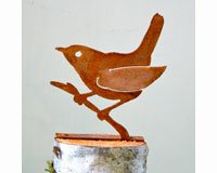 Wren on Branch Bird Silhouette