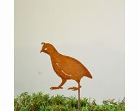 CA Quail Chick A Stake Bird Silhouette