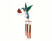 Hummingbird with Red Flower Wind Chime