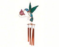 Hummingbird with Pink Flower Wind Chime