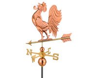 Crowing Rooster Weathervane Polished Copper