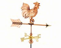 Rooster Polished Copper Garden Weathervane