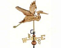 Heron Polished Copper Garden Weathervane