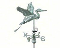 Blue Heron Garden Weathervane Blue Verde Copper