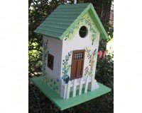 Butterfly Cottage Birdhouse Green