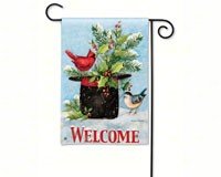 Holly Hat Garden Flag