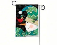 Chevron Snowman Garden Flag