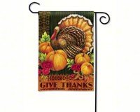 Give Thanks Turkey Garden Flag